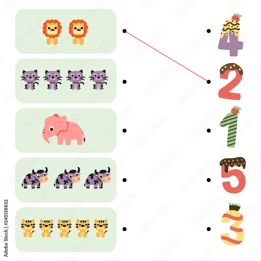 Fototapeta premium animals game worksheet design