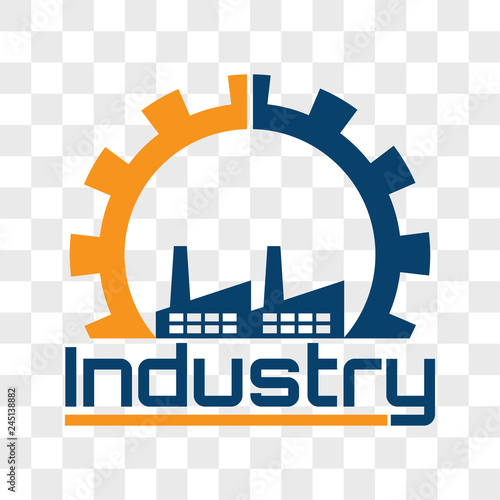 industrial logo isolated on transparent background. vector illustration