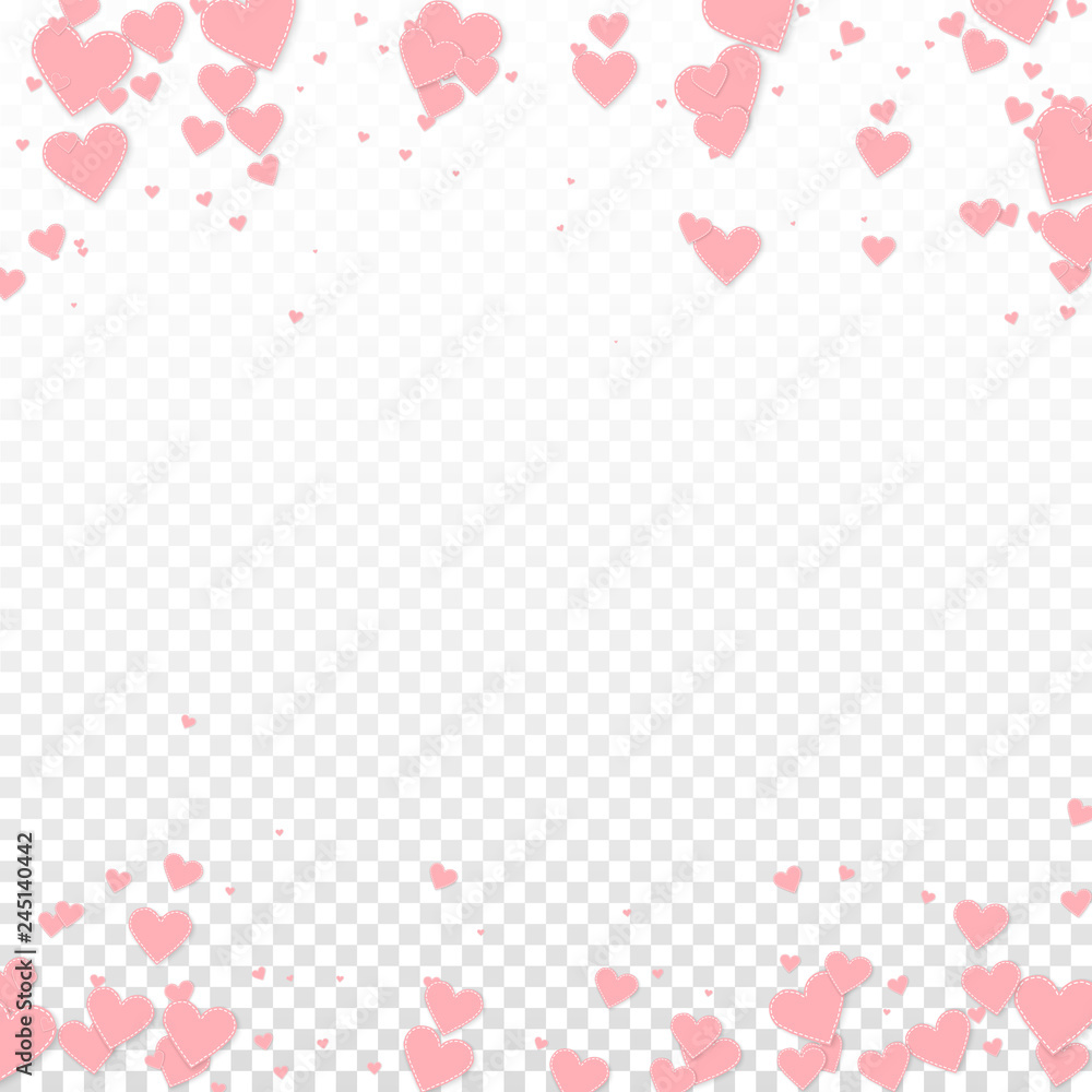 Pink heart love confettis. Valentine's day falling