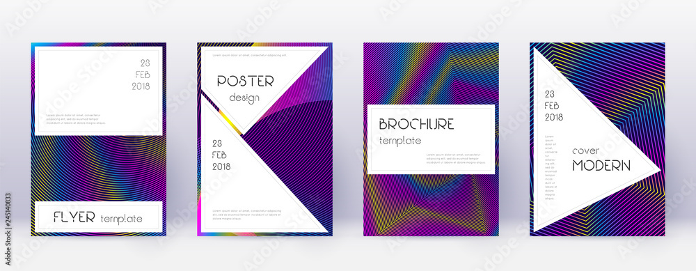Stylish brochure design template set. Rainbow abst Stylish brochure design template set. Rainbow abst
