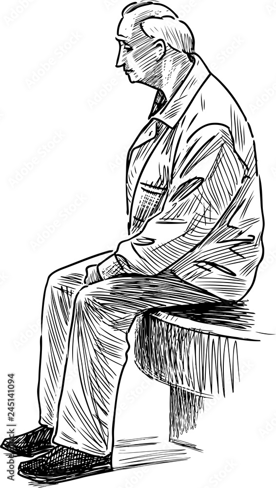 Stock JPEG man sit draw