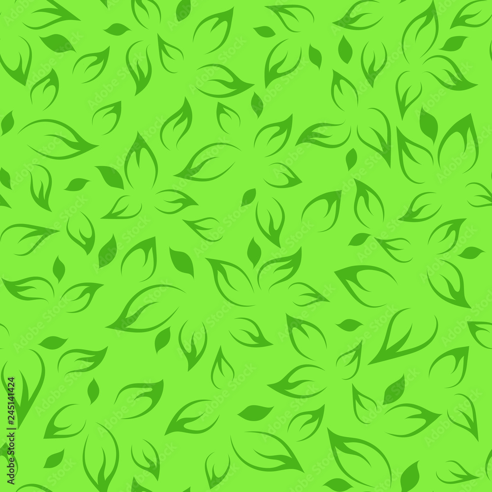Vector illustration. Seamless spring leaf pattern background