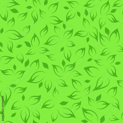 Vector illustration. Seamless spring leaf pattern background © Юяшка