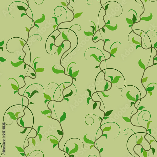 Vector illustration. Seamless pattern background of spring branches