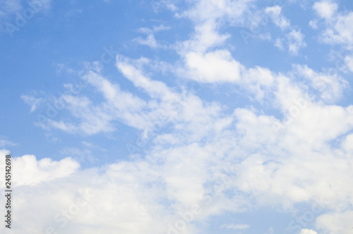 Fluffy clouds and sky 