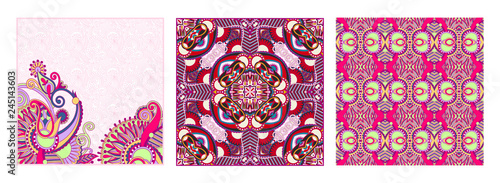 set of vintage decorative ornate floral ethnic design