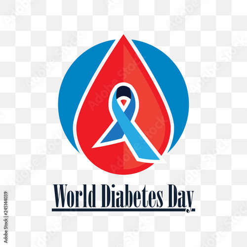 world diabetes day isolated on transparent background. vector illustration