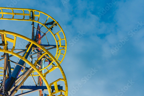 Amusement park attraction  concept of speed and vertigo.