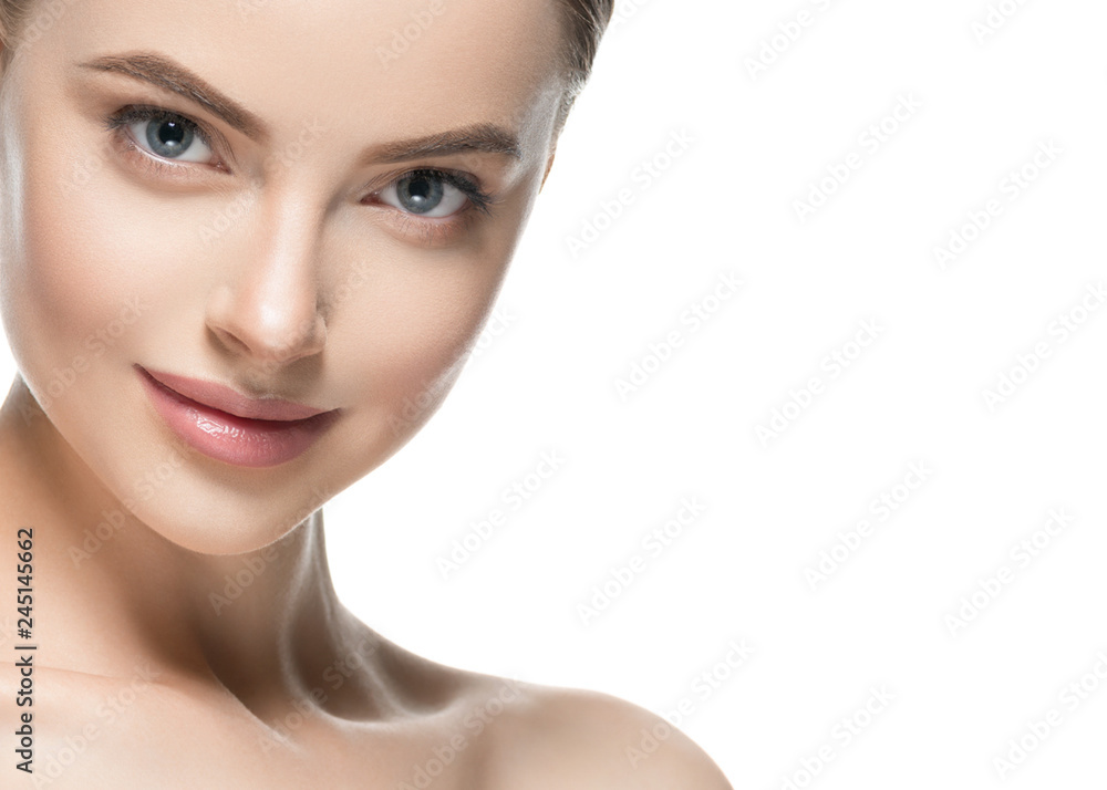 Fototapeta premium Healthy skin woman beauty face closeup female cosmetic portrait