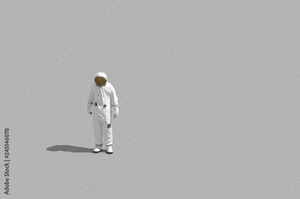 3d rendering space man on white background - illustration 3d rendering space man on white background - illustration