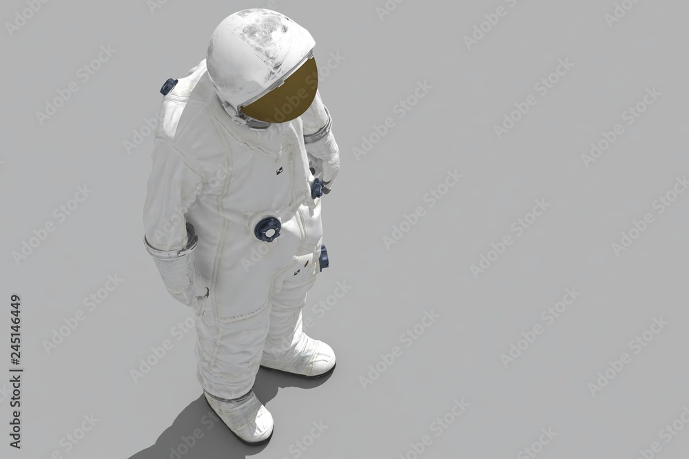 Fototapeta premium 3d rendering space man on white background - illustration