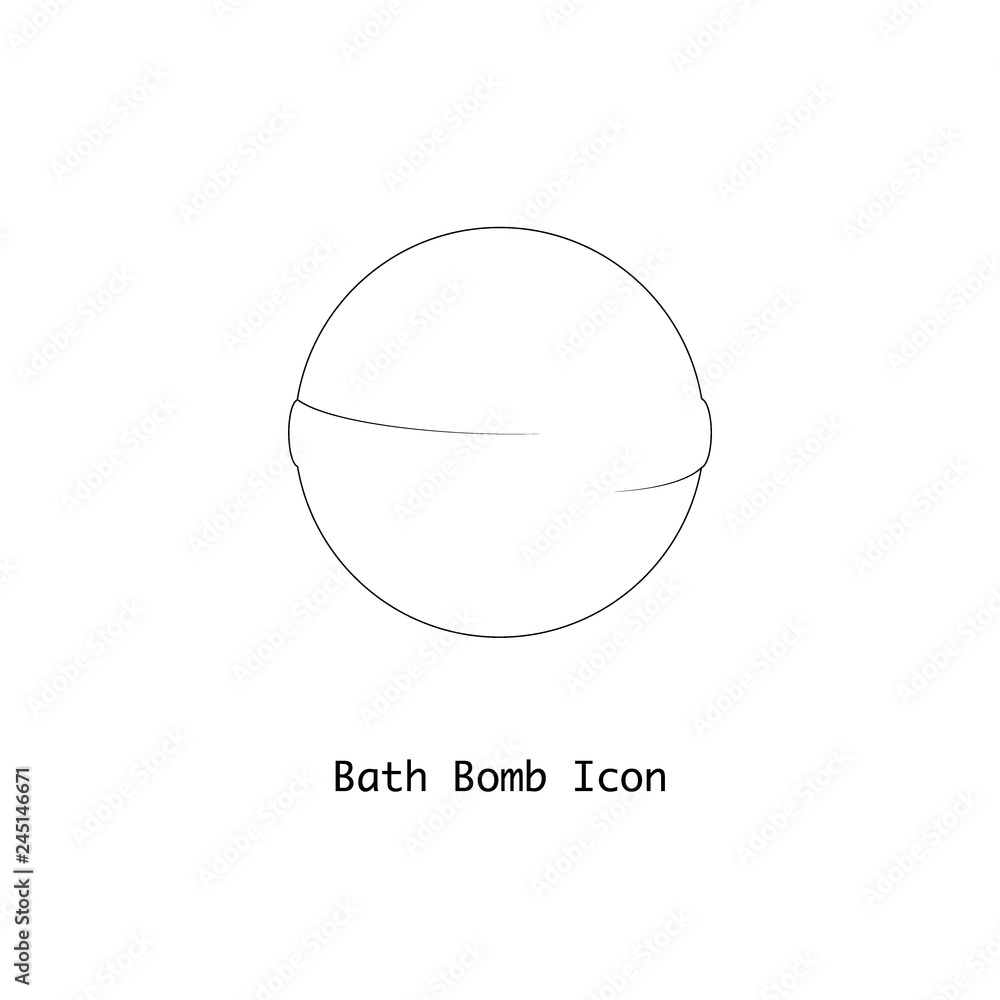 Bath bomb isolated black&white simple line art icon fav icon logo template vector illustration eps 10. Bath bomb isolated black&white simple line art icon fav icon logo template vector illustration eps 10.