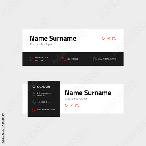 Corporate Email Signature Design Red and Black