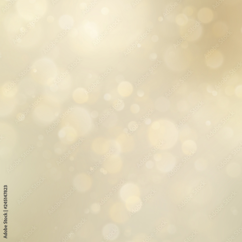 Abstract golden glitter defocused bokeh background. Christmas template. Holiday Lights. EPS 10