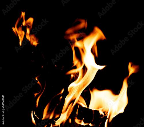 Fire flames Fire flame on black background © Вячеслав