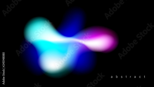 Fluid Colorful Background.Liquid Abstract Gradients. Fluid Colorful Shape Isolated On Black Background. Colored Energy Power Futuristic Plasma. Vector Illustration, Eps 10.