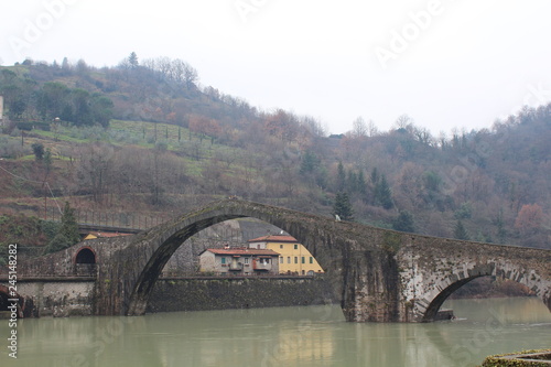 bridge over the river, Tuscany, Italy