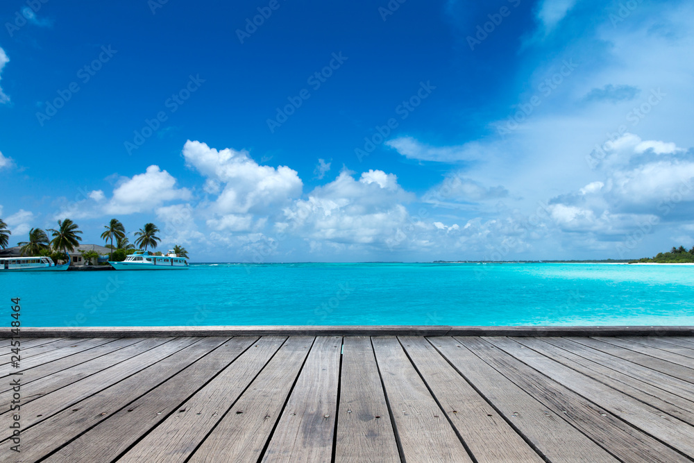 tropical Maldives island with white sandy beach and sea tropical Maldives island with white sandy beach and sea