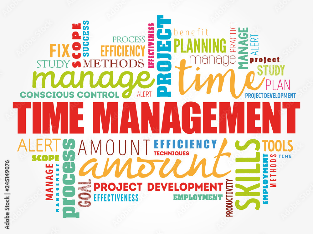 Fototapeta premium Time Management word cloud collage, business concept background