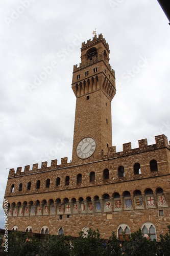 clock tower in florence, tuscany, italy