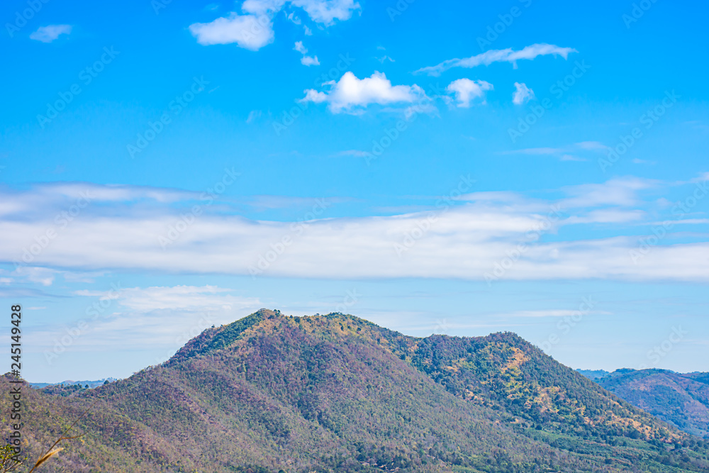 The beauty of mountains and sky at Phu Thok , Loei in Thailand.