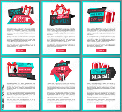 Mega Discount, Exclusive Product Sale Banners Set