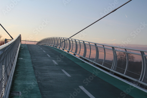 Canvas Print Modern bridge iwith evening sky