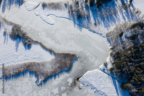 Rivière gelée Vallée de Joux suisse
