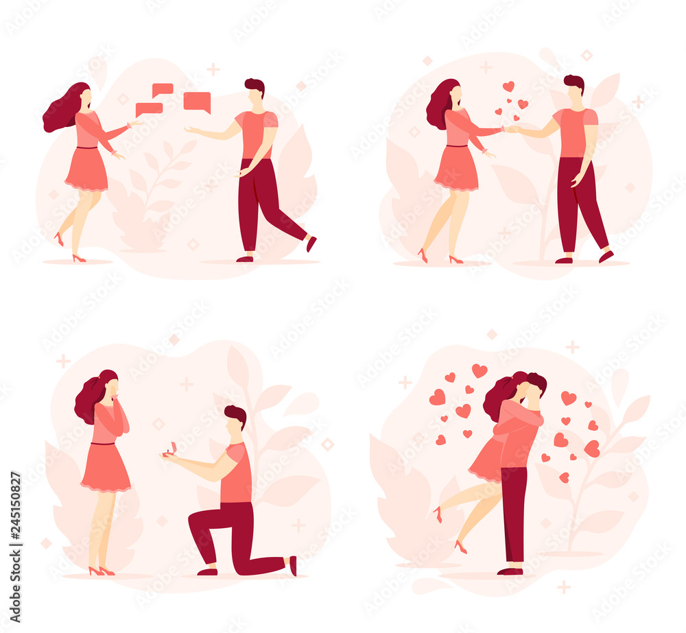 Love story romantic couple vector people concept
