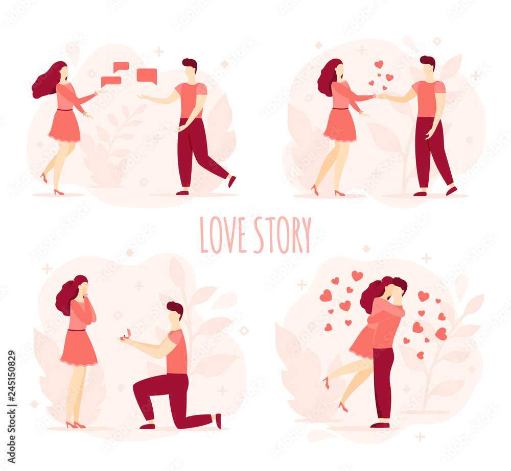 Love story romantic couple vector people concept