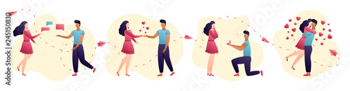 Love story romantic couple vector people concept