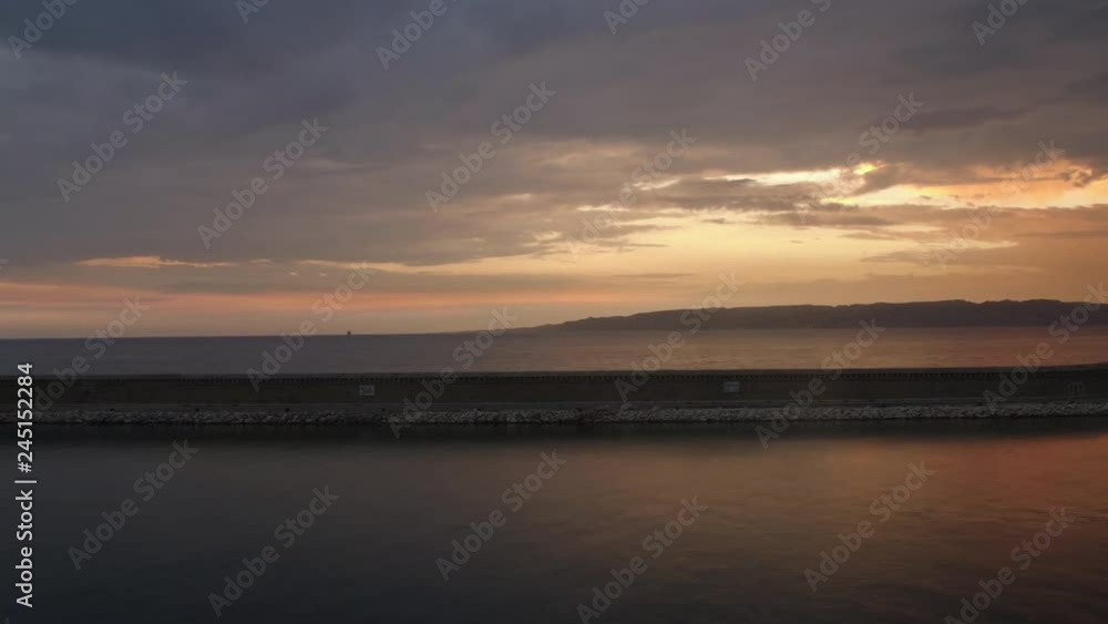 Large view of a time lapse sunset over Frioul islands Marseille . Large view of a time lapse sunset over Frioul islands Marseille .