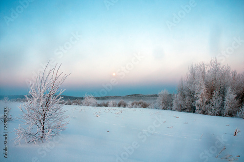 beautiful winter landscapes in the valleys