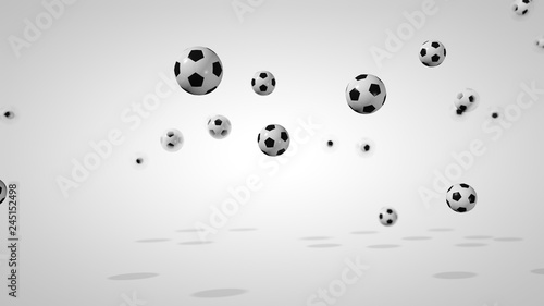 Falling balls. 3D rendered illustration.