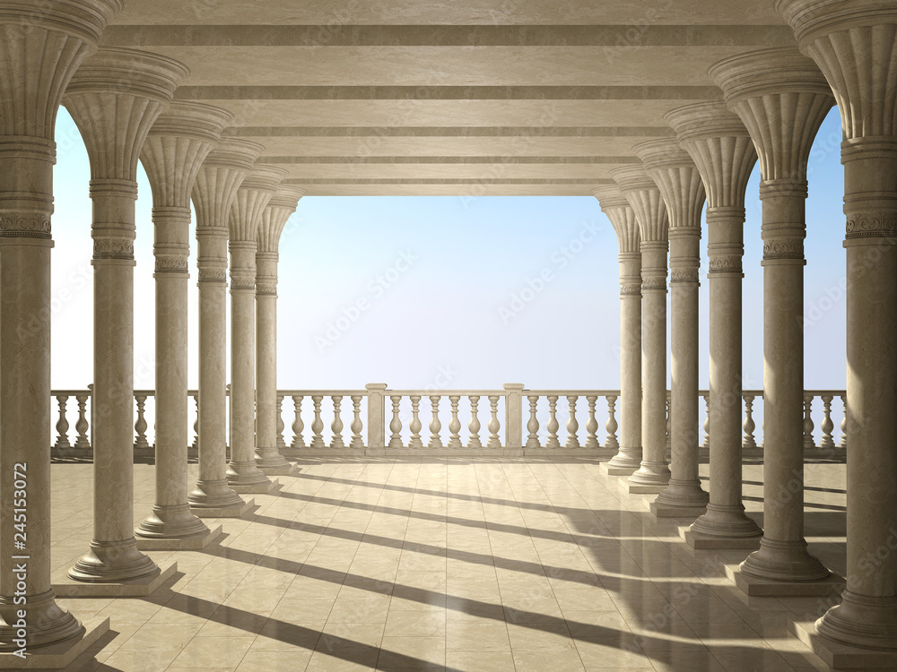 Colonnade of ancient columns
