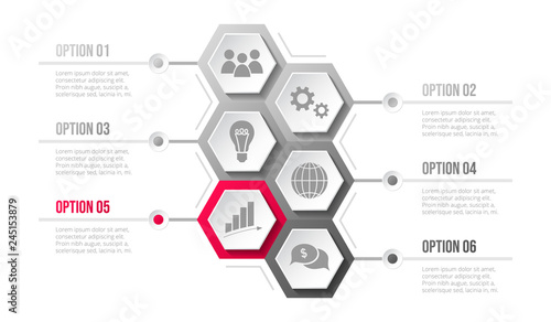 Business infograph with icons - concept of template. Vector
