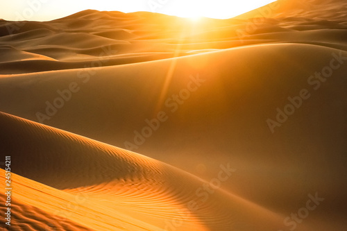 Beautiful sand dunes in the Sahara desert © Andrii Vergeles