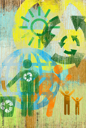 green planet, reduce reuse and recycle