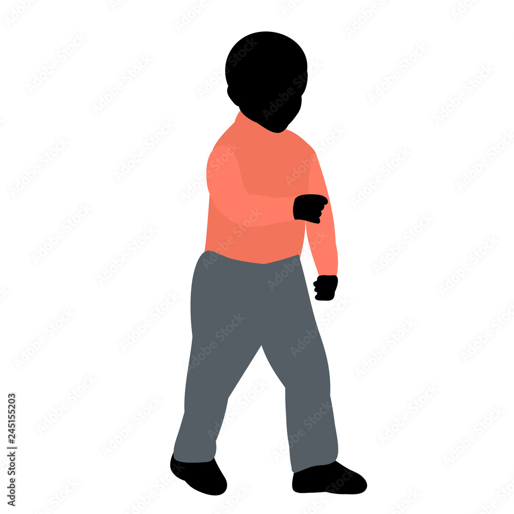 white background, colorful silhouette of child, boy white background, colorful silhouette of child, boy