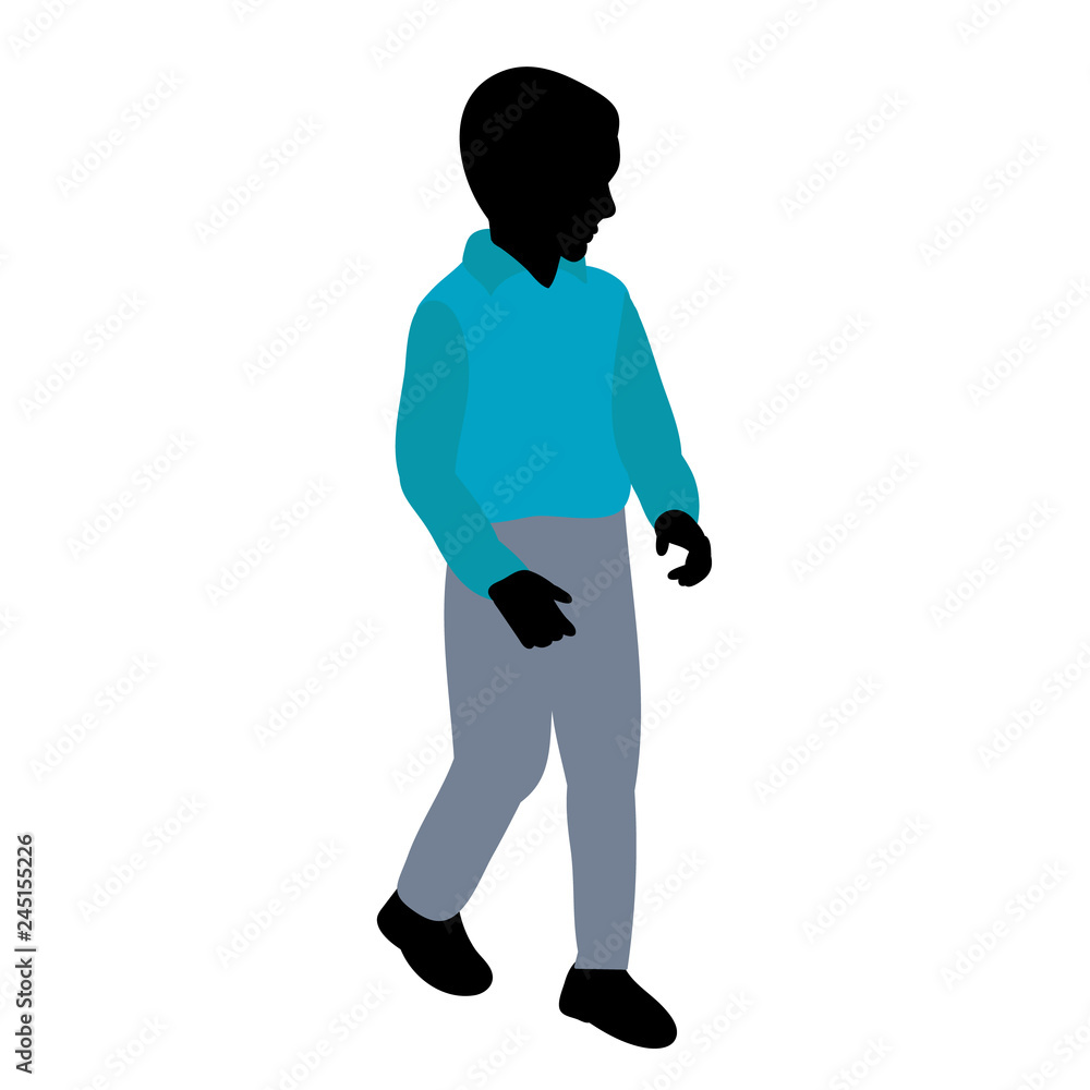 white background, colorful silhouette of child, boy white background, colorful silhouette of child, boy
