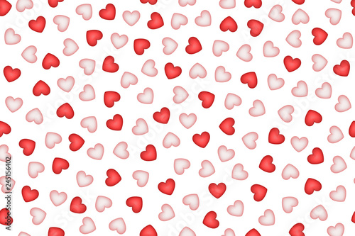 Gentle white hearts vector seamless pattern