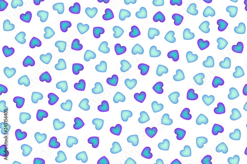 Gentle white hearts vector seamless pattern