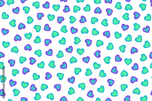 Fototapeta Naklejka Na Ścianę i Meble -  Gentle white hearts vector seamless pattern