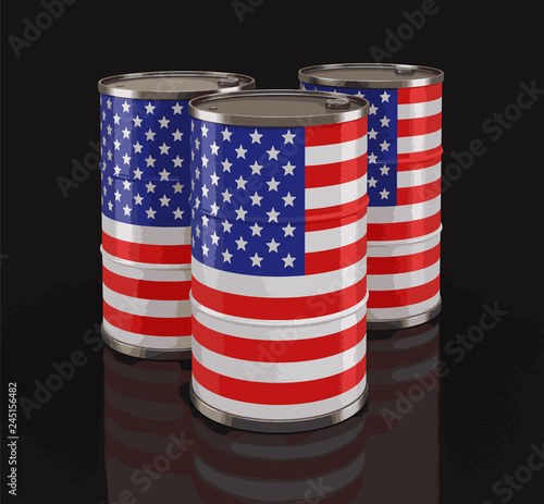Oil barrel with flag of USA