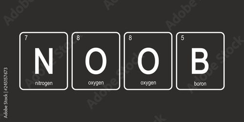 The chemical elements of the periodic table,funny phrase - NOOB