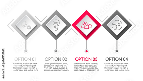 Infographic with business icons. Vector