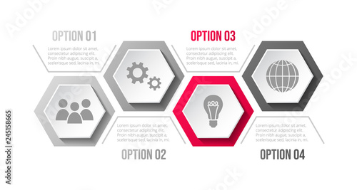 Business infograph with icons - concept of template. Vector
