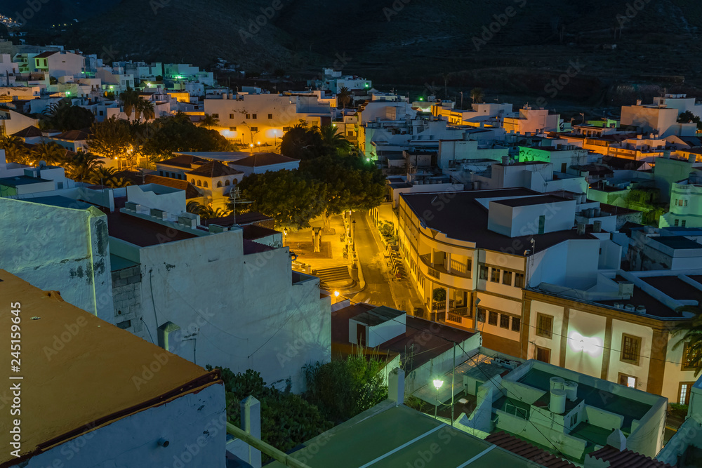 Canary islands gran canaria winter night city