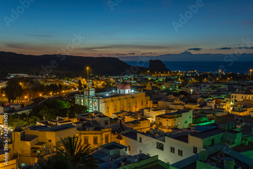 Canary islands gran canaria winter night city