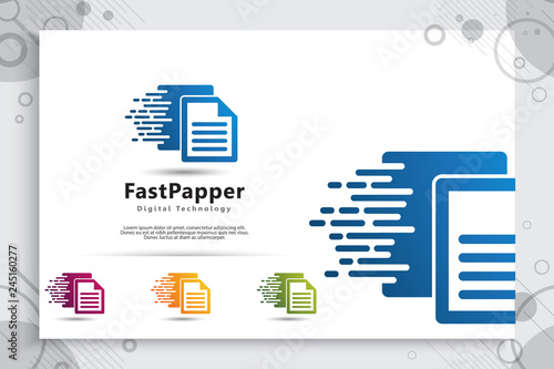 Papper Data Vector logo for technology data service with modern color and style concept, Illustration of papper for cloud template and service data digital web.
